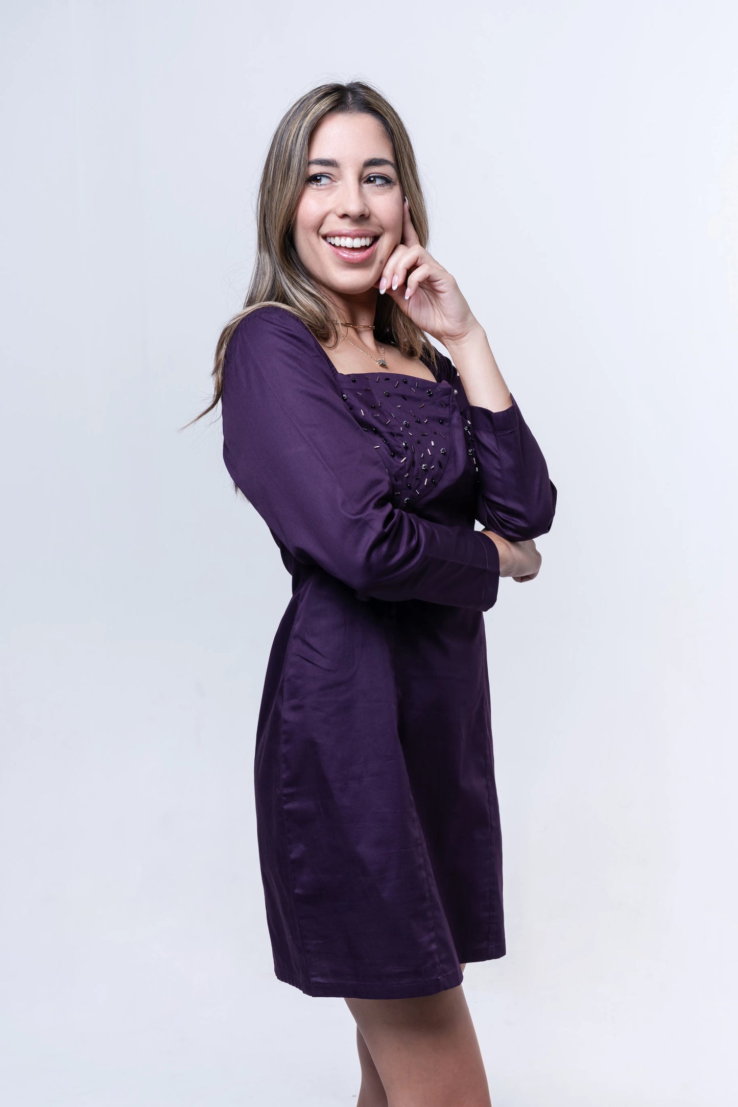 Amethyst Cotton Mini Dress