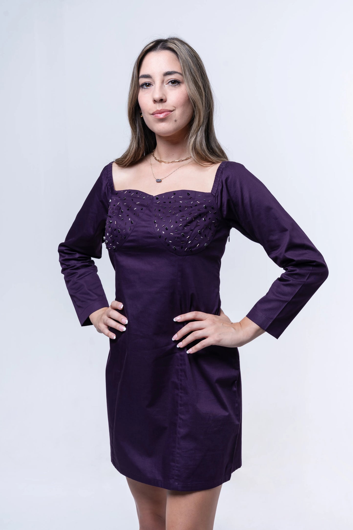 Amethyst Cotton Mini Dress