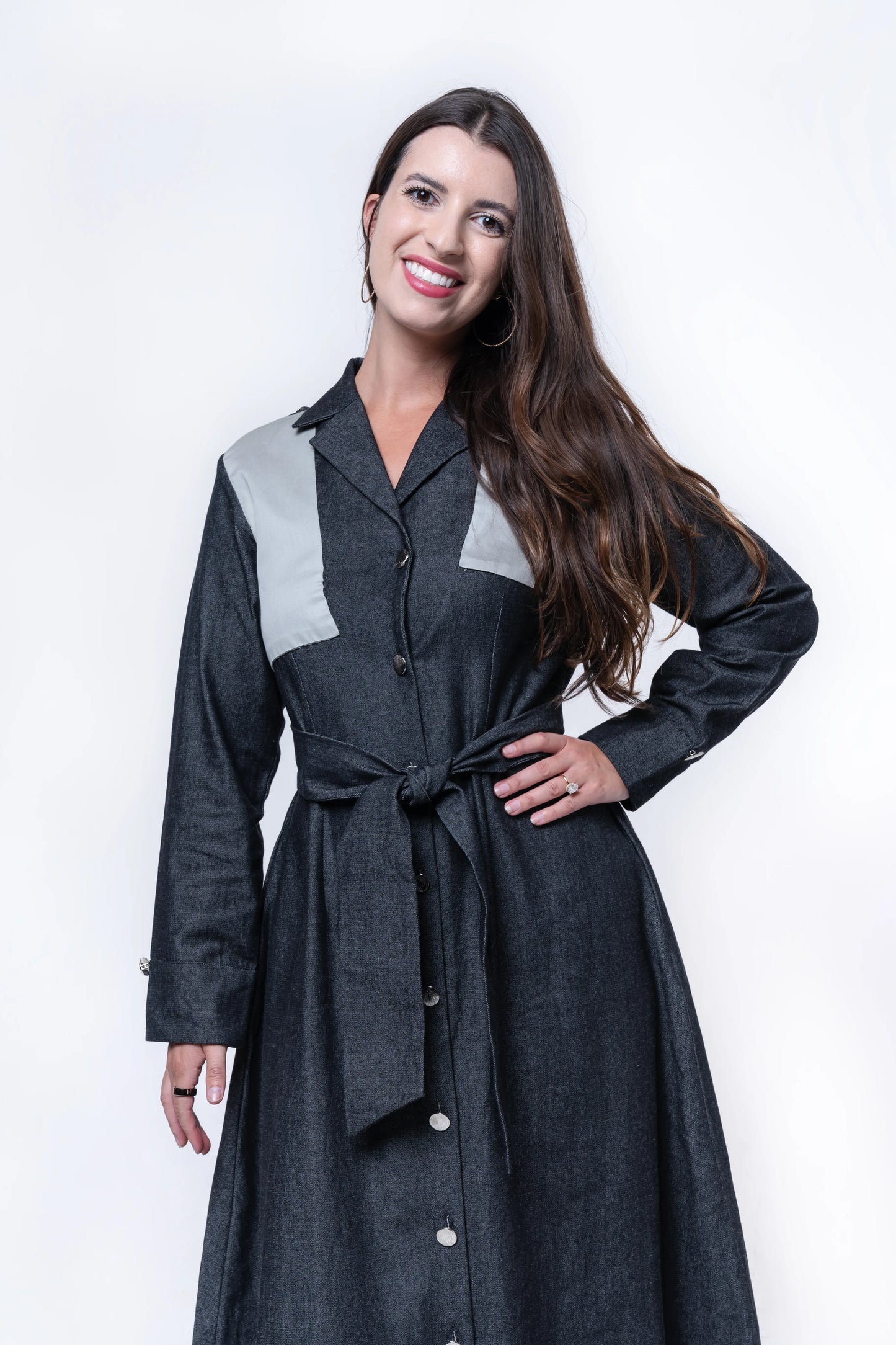 Hematite Denim A-Line Dress