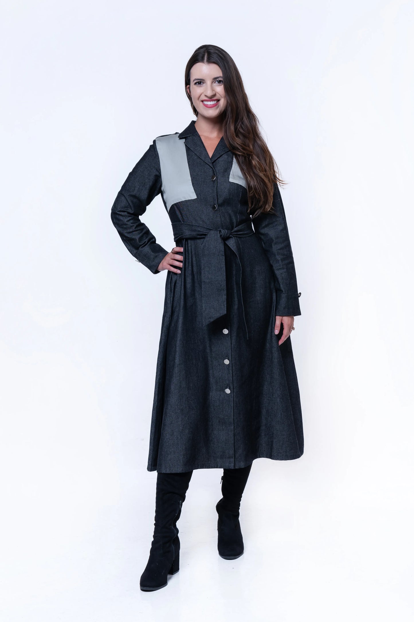 Hematite Denim A-Line Dress