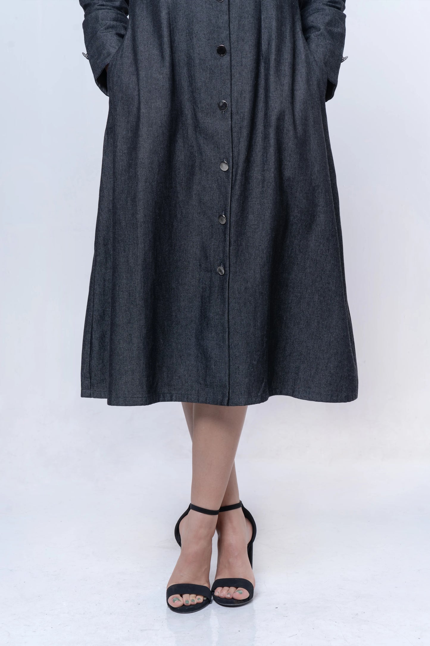 Hematite Denim A-Line Dress