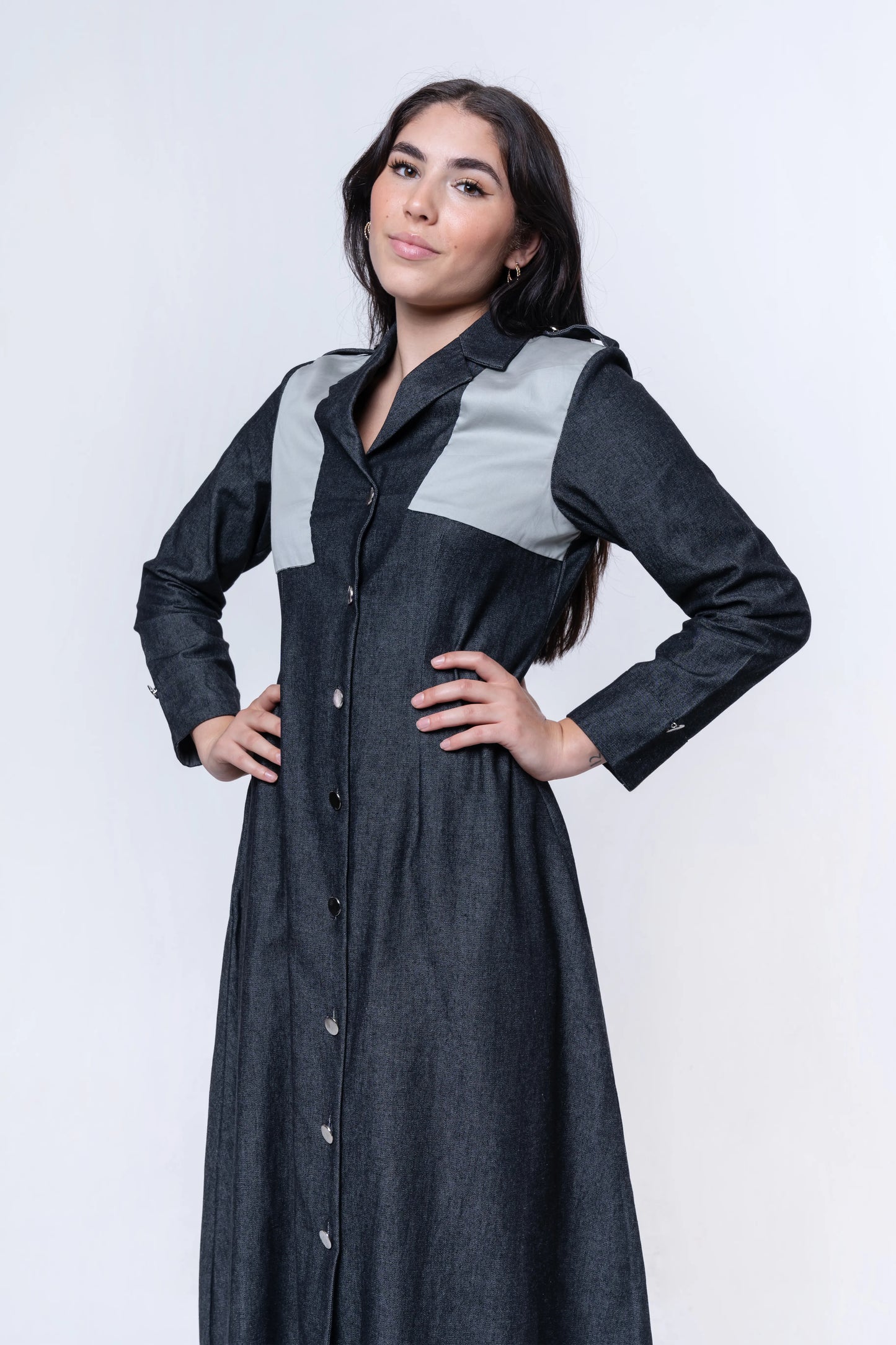 Hematite Denim A-Line Dress