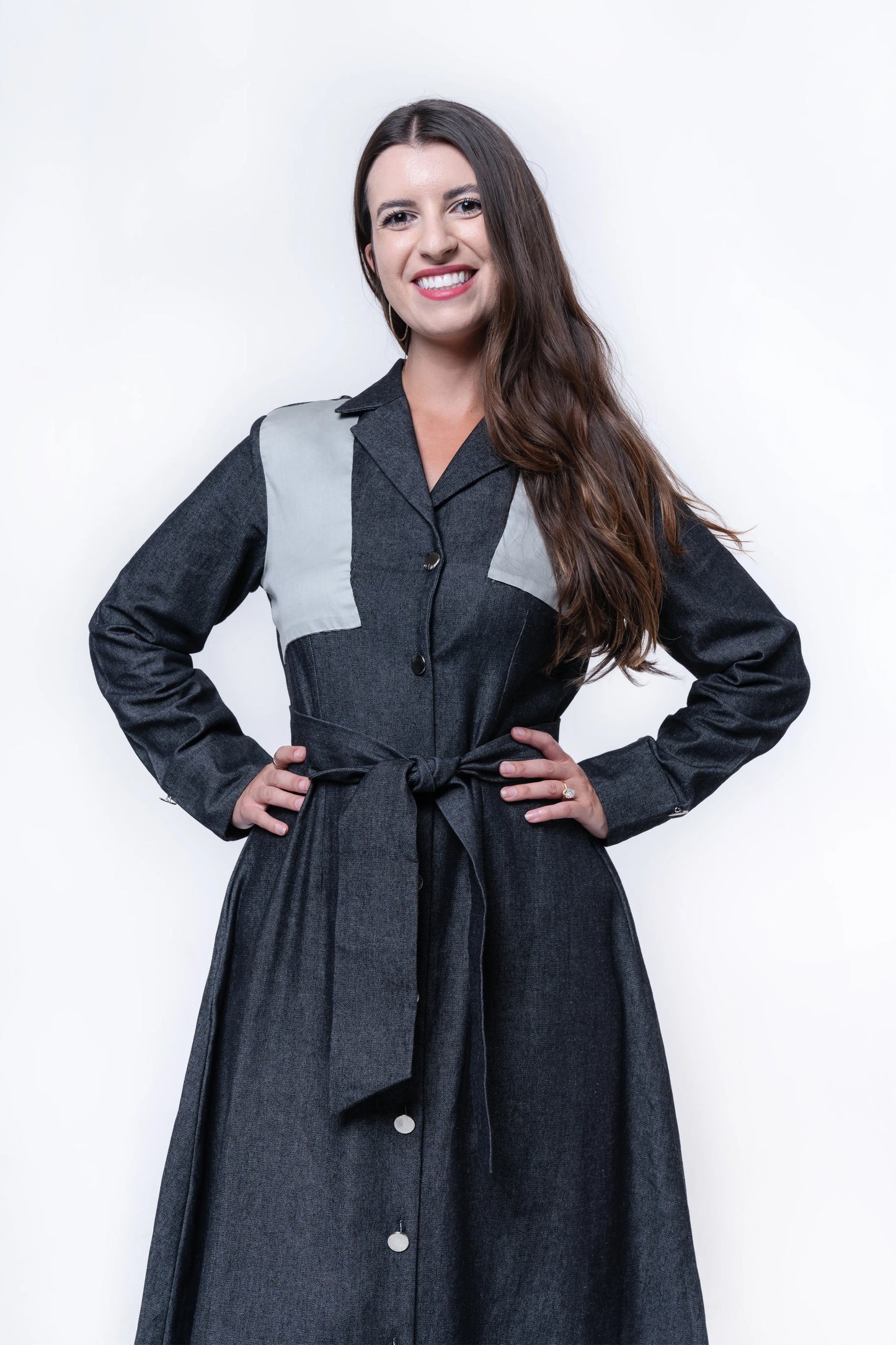 Hematite Denim A-Line Dress