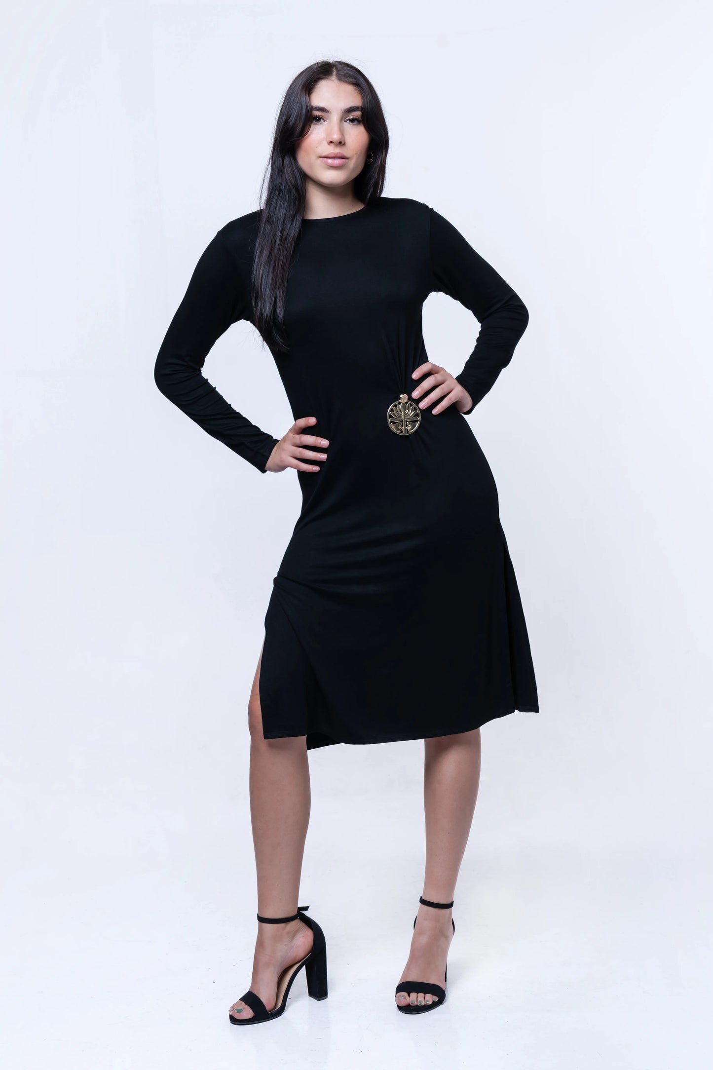 Onyx Knit Midi Dress