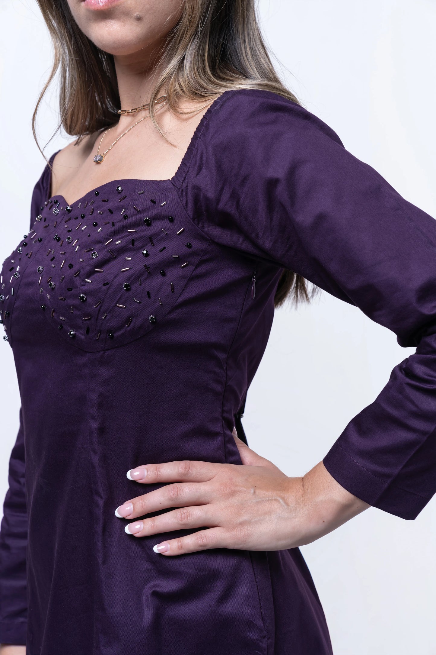 Amethyst Cotton Mini Dress