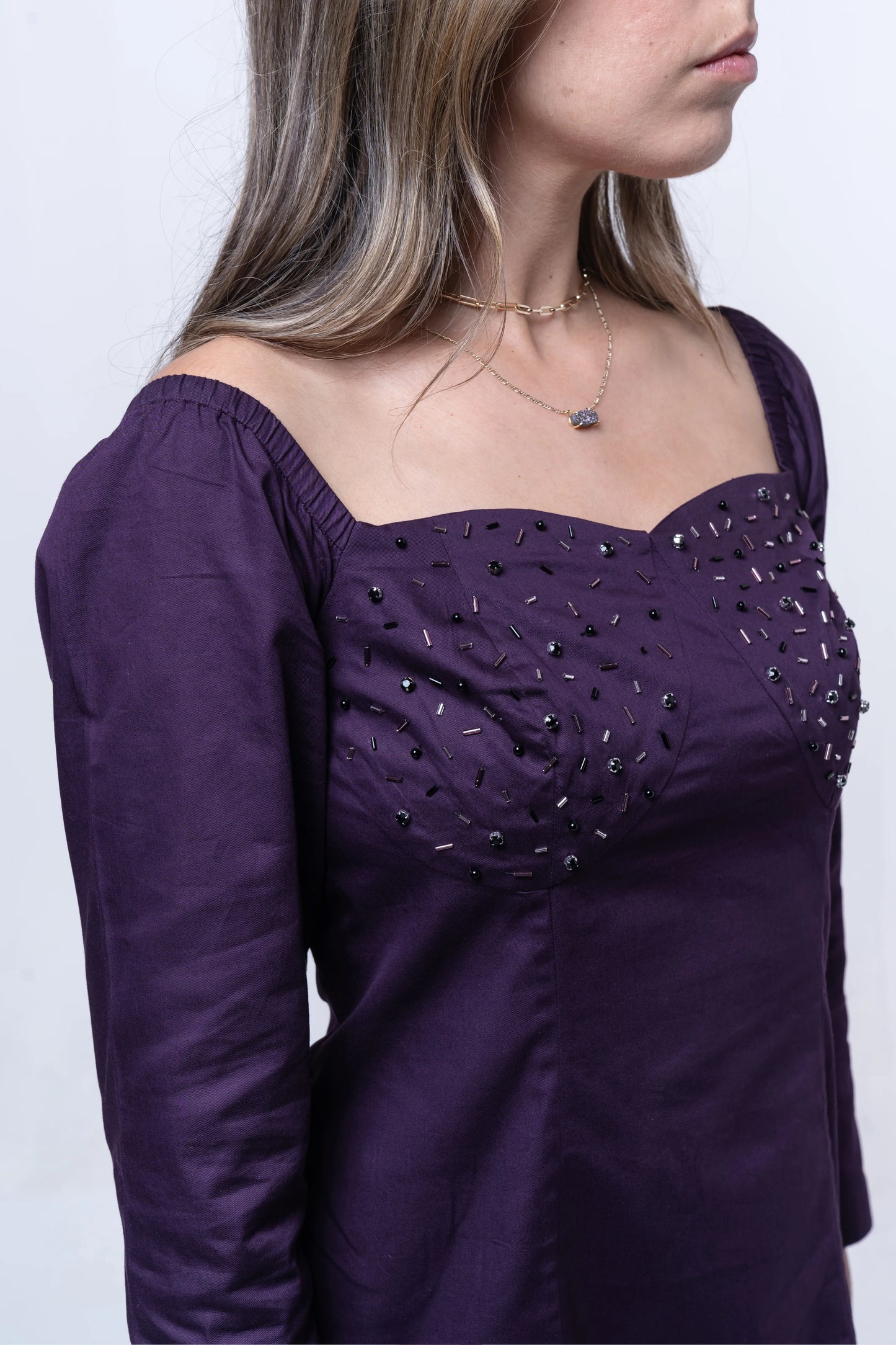 Amethyst Cotton Mini Dress