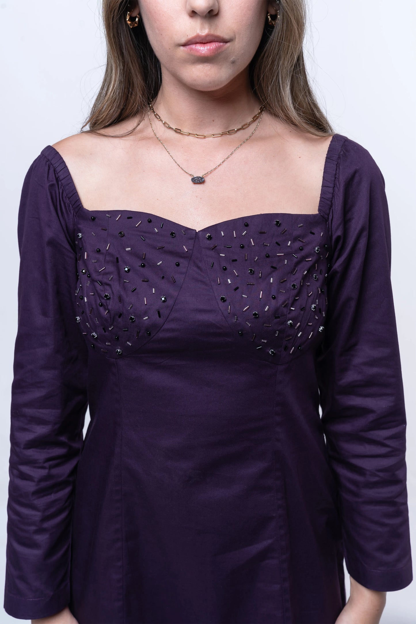 Amethyst Cotton Mini Dress