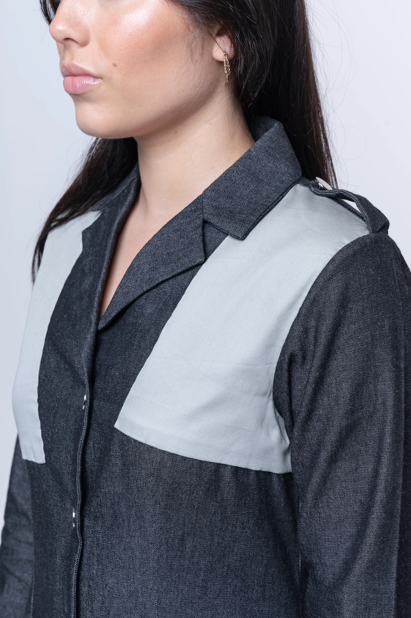 Hematite Denim A-Line Dress