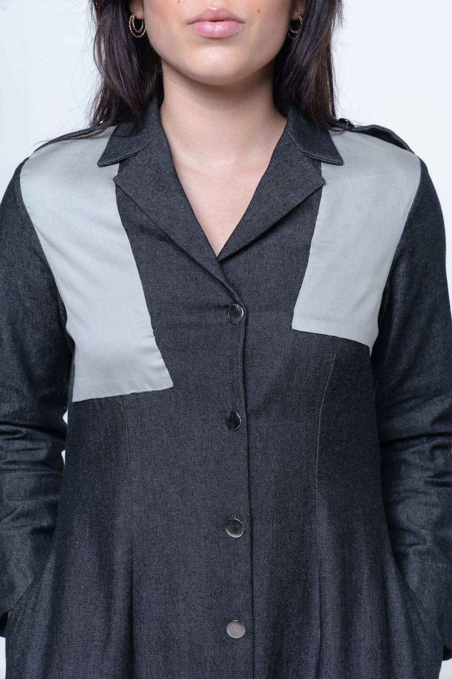 Hematite Denim A-Line Dress
