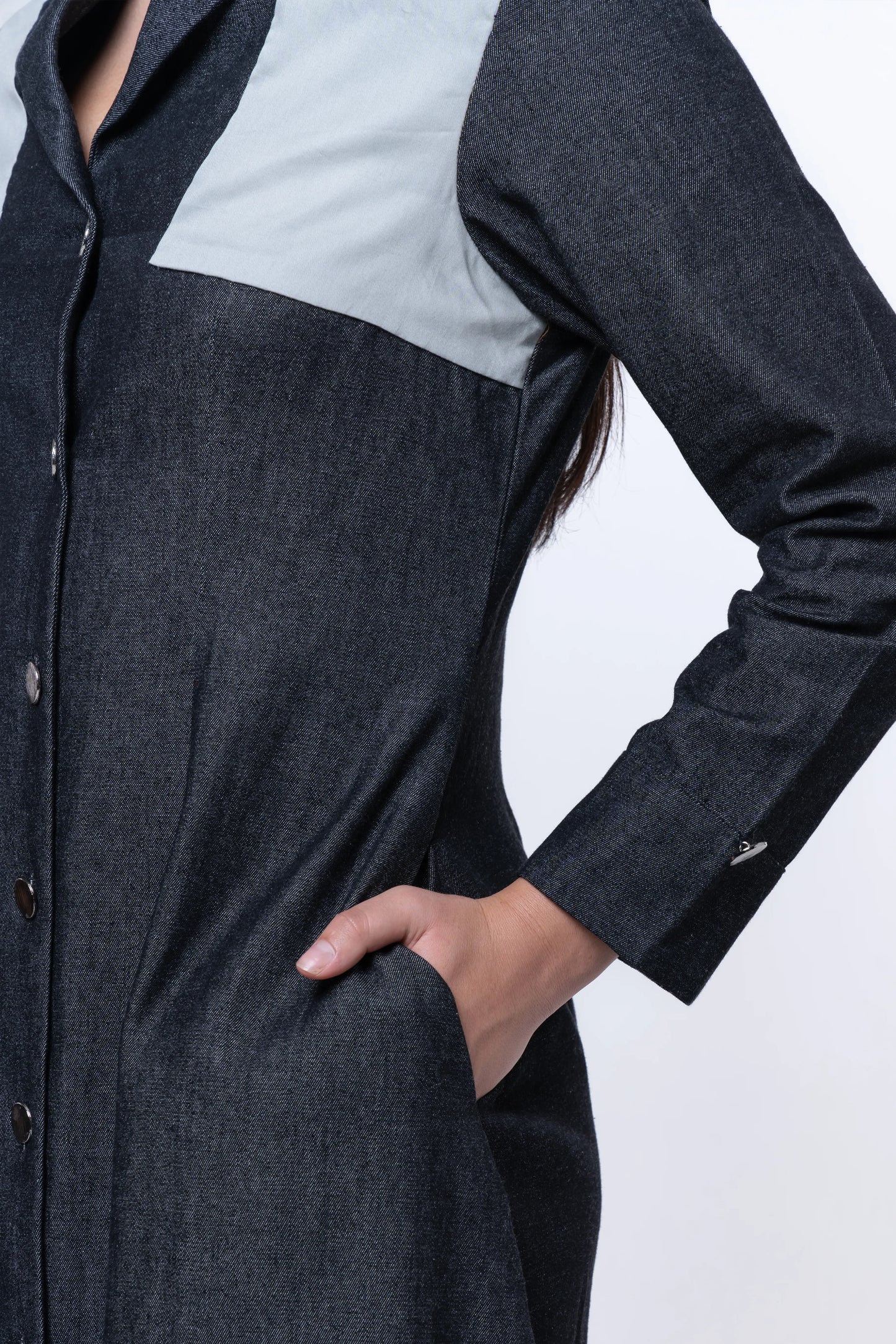 Hematite Denim A-Line Dress