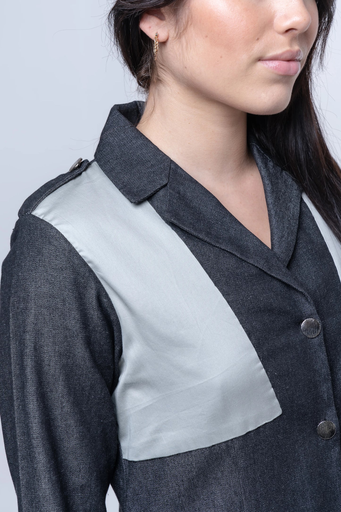 Hematite Denim A-Line Dress