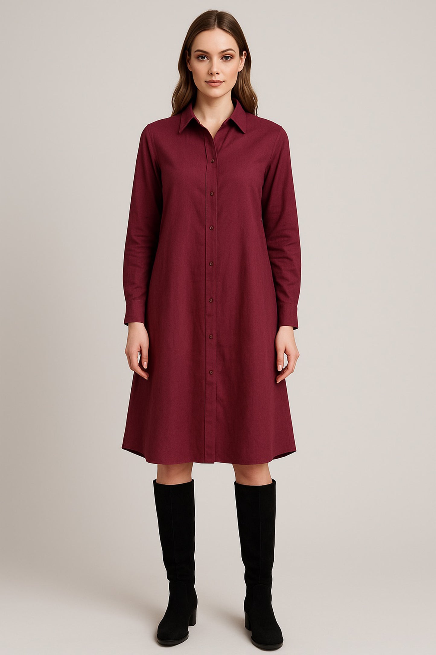 Garnet Cotton Flex Shirt Dress