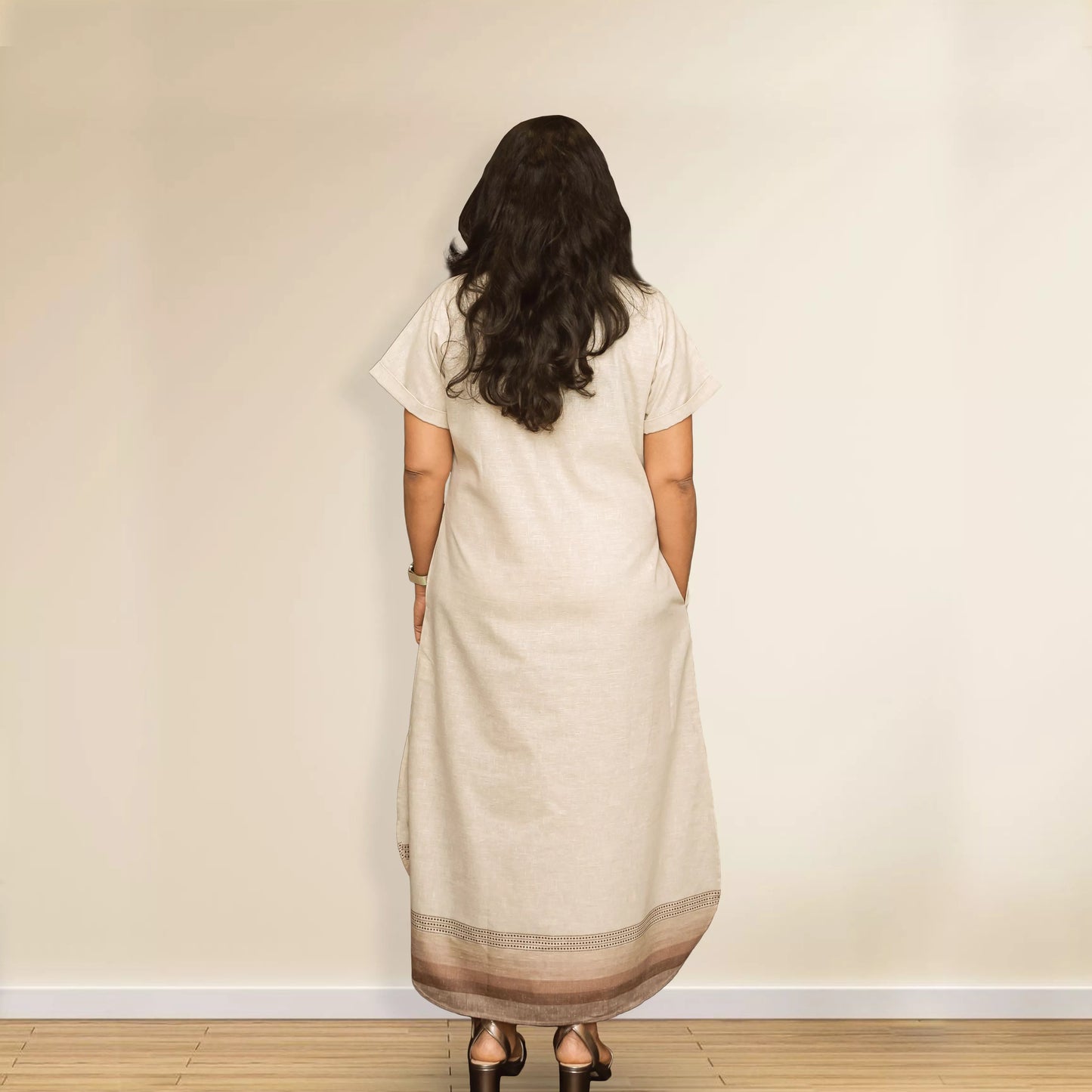 Nolie - Free Size Khadi Cotton Shirt Dress