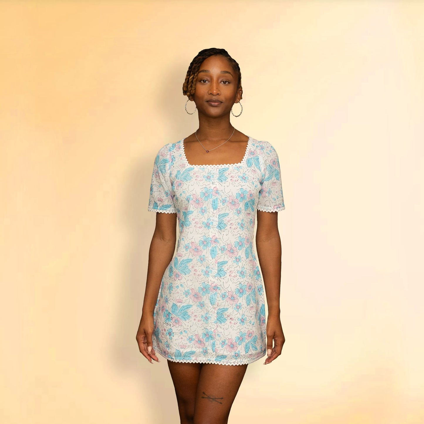 Ciela - Lace-Trim Mini Dress