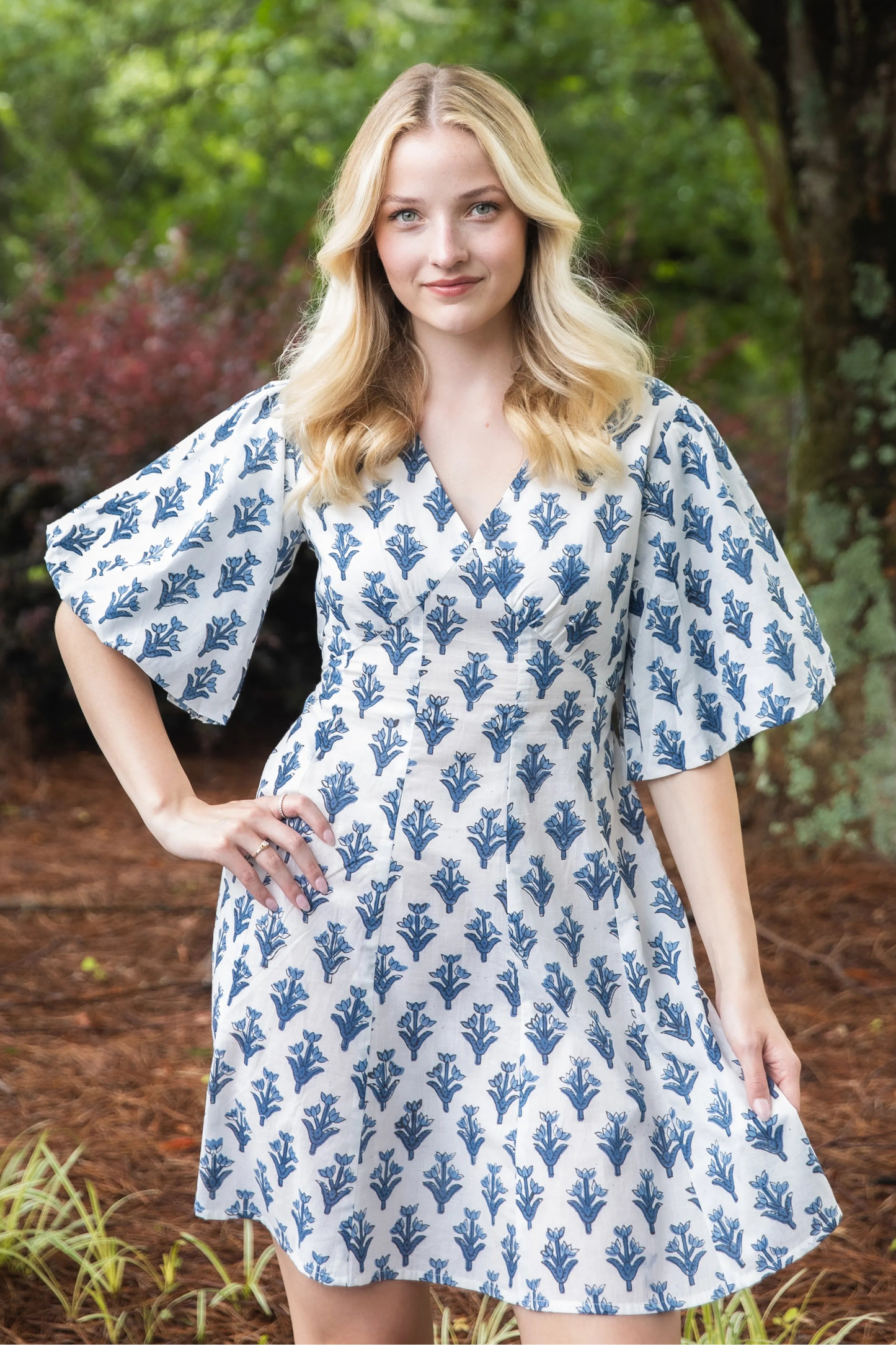 Soreia - Back-Button Fit & Flare Dress