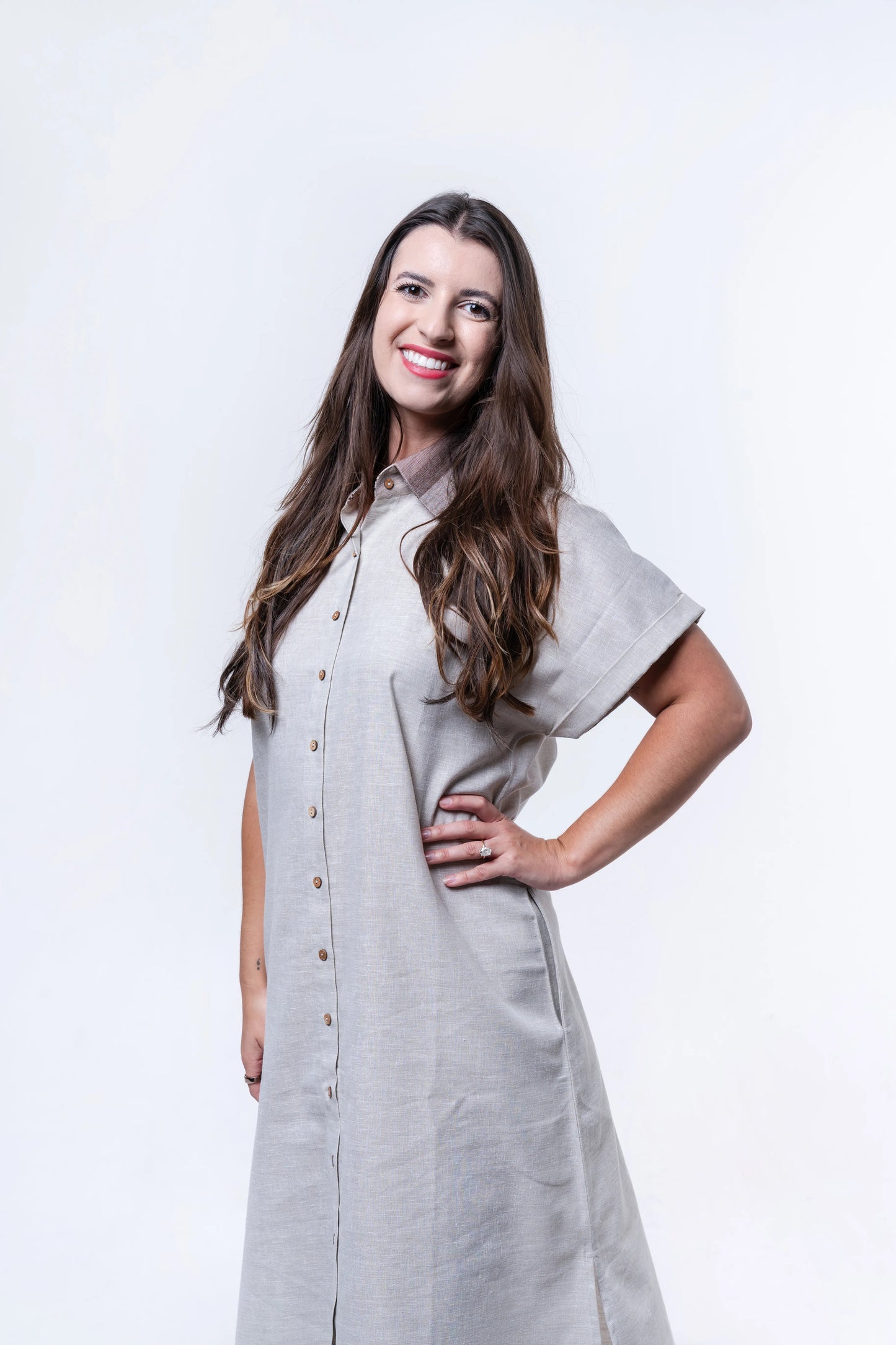 Nolie - Free Size Khadi Cotton Shirt Dress