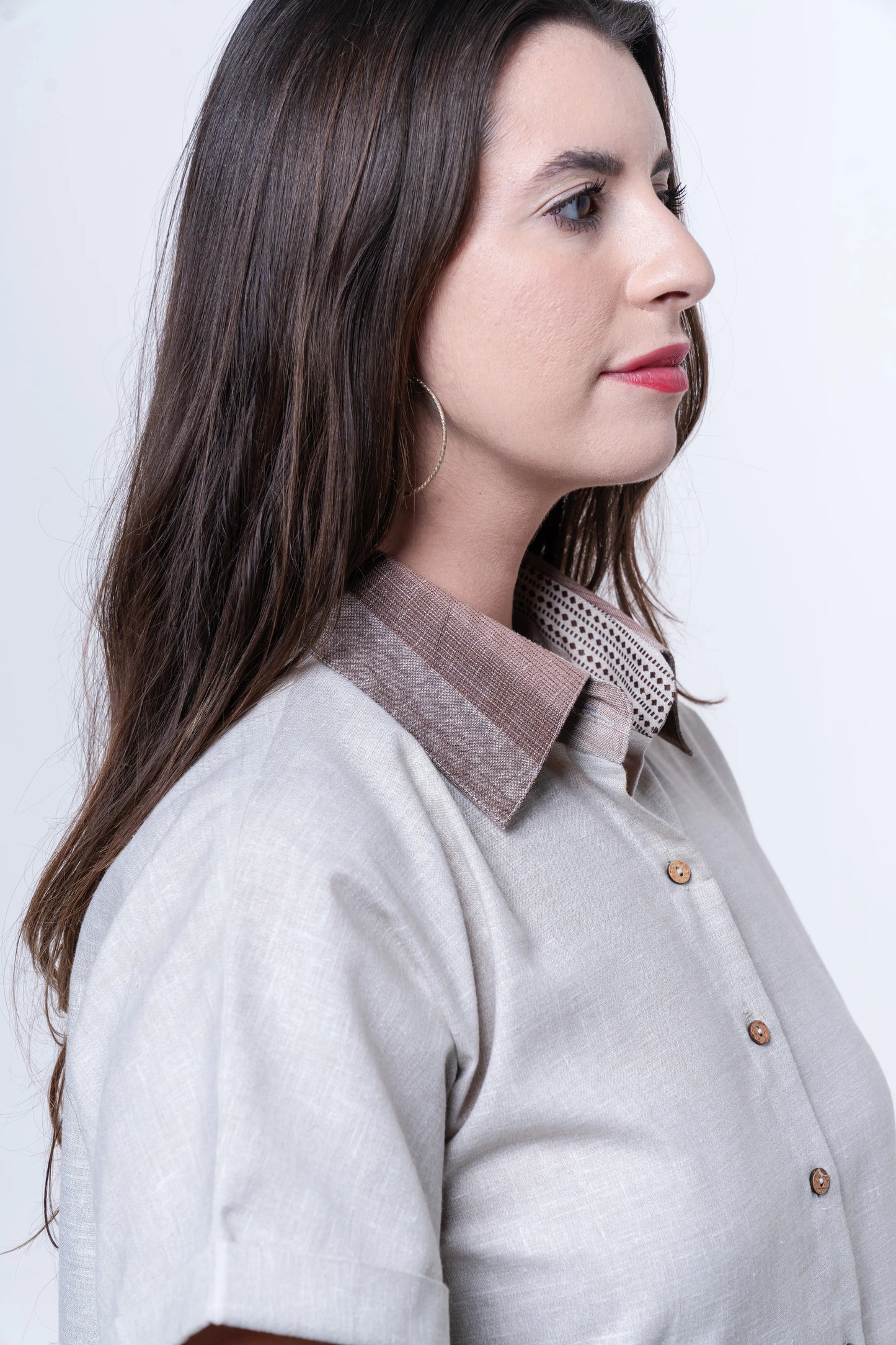 Nolie - Free Size Khadi Cotton Shirt Dress