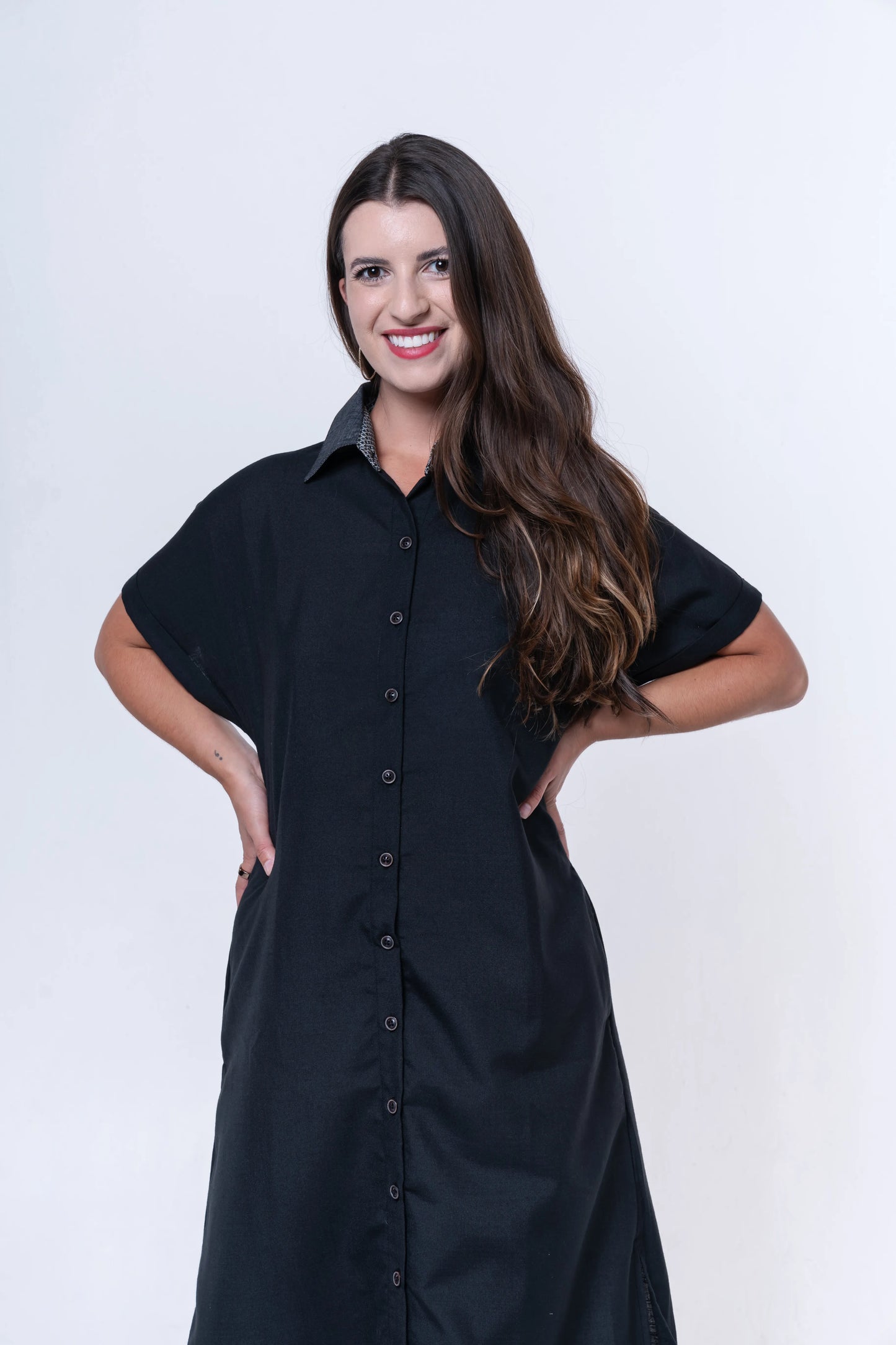 Nolie - Free Size Khadi Cotton Shirt Dress