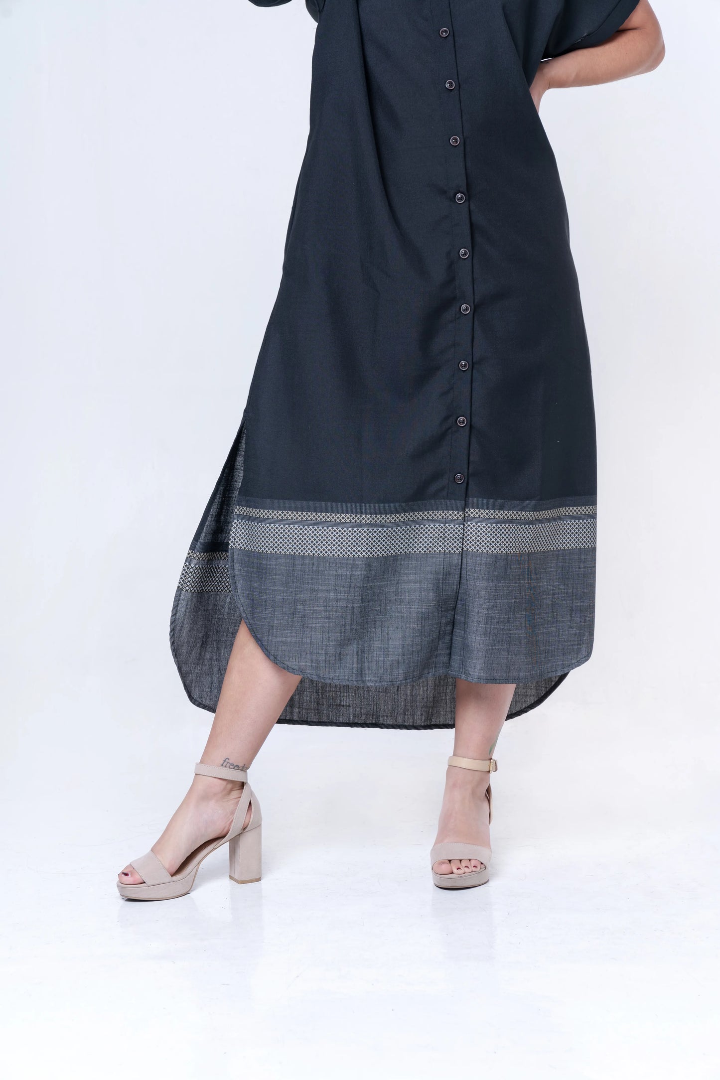 Nolie - Free Size Khadi Cotton Shirt Dress