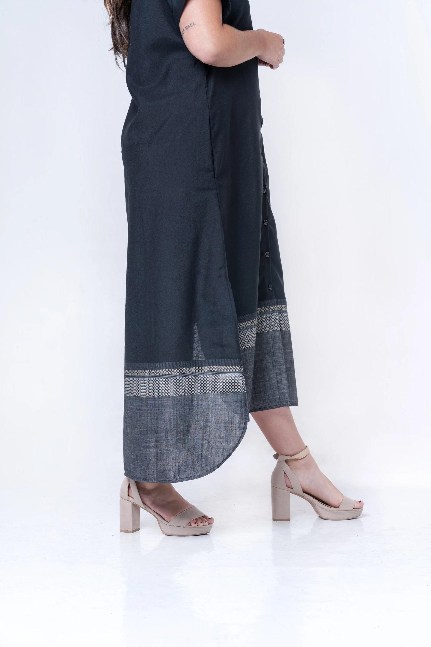 Nolie - Free Size Khadi Cotton Shirt Dress