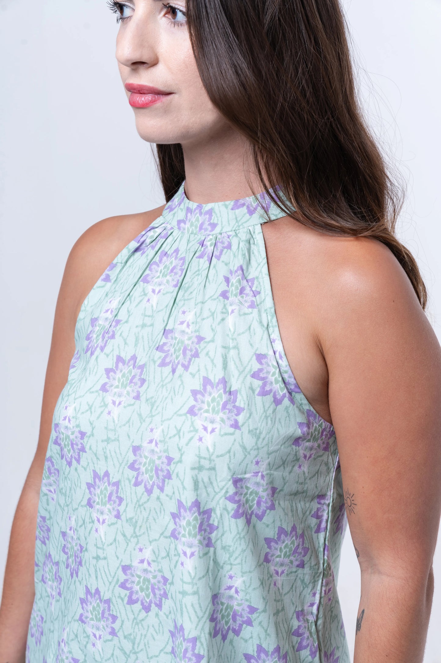 Lyra - Mock Neck Sleeveless Dress