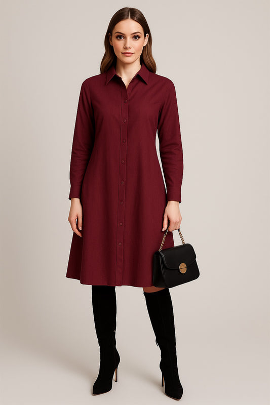 Garnet Cotton Flex Shirt Dress