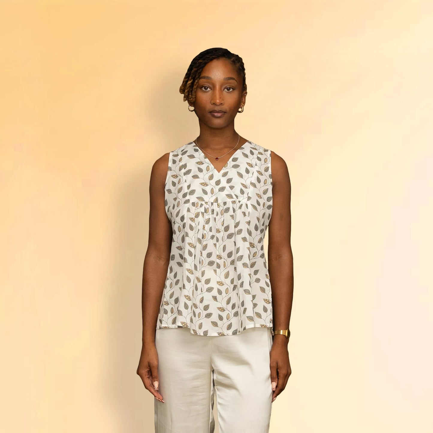 Nira - Overlap V-Neckline Top