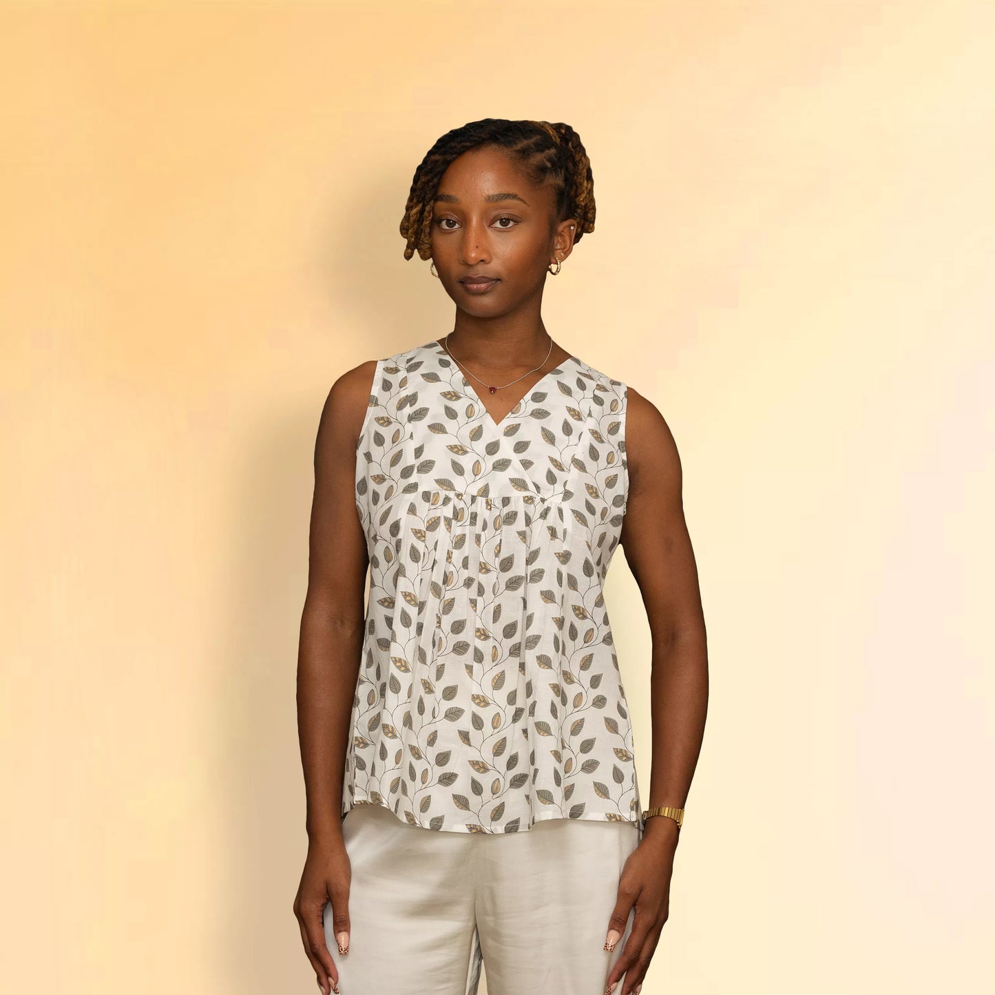 Nira - Overlap V-Neckline Top