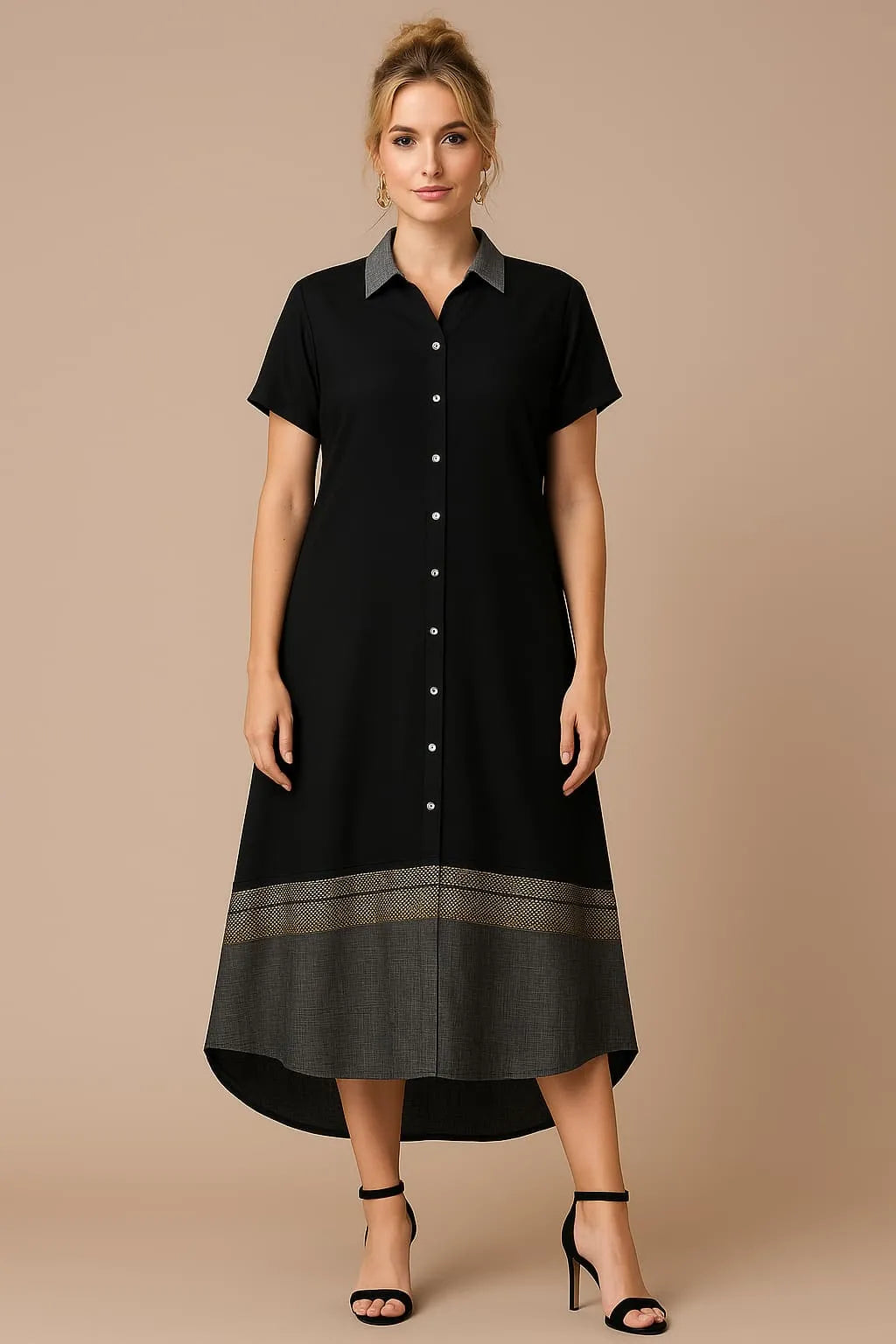 Nolie - Free Size Khadi Cotton Shirt Dress