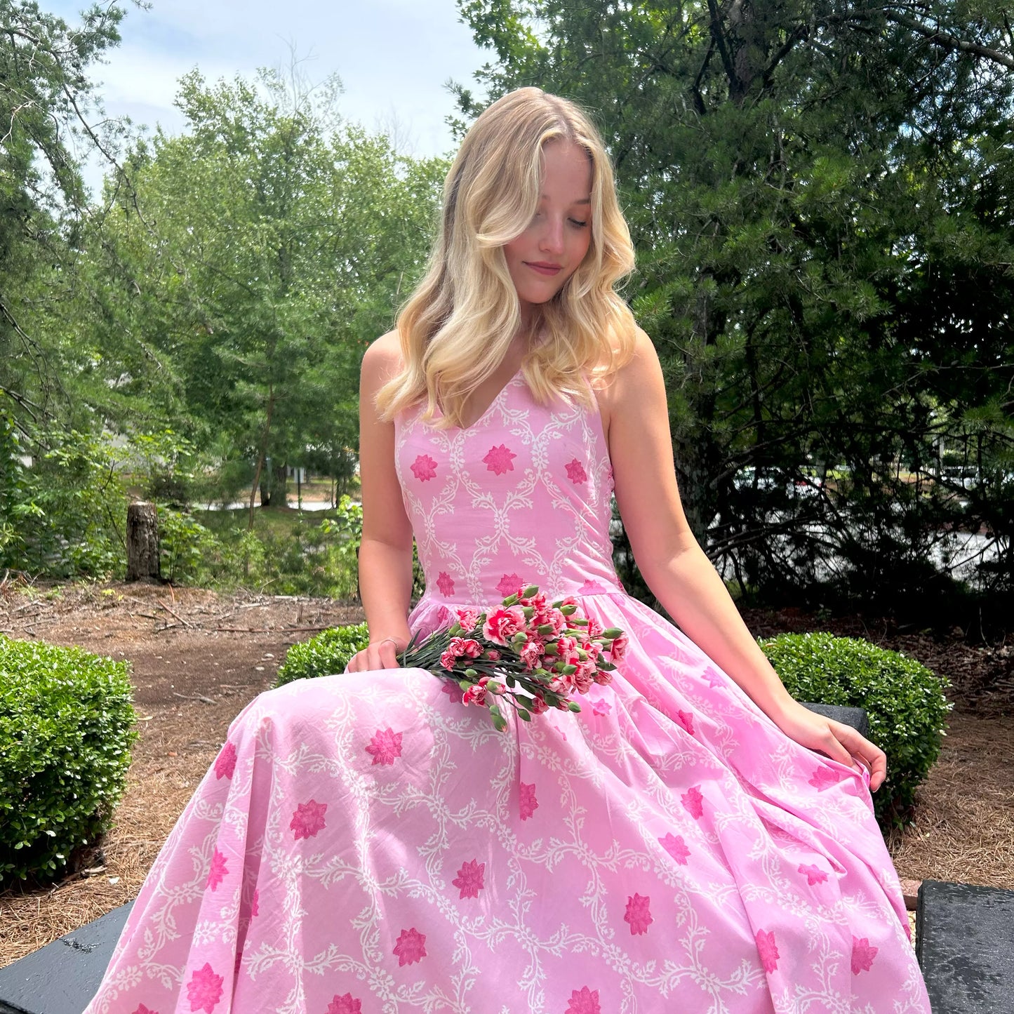 Padmae - Handblocked Halter-Neck Dress