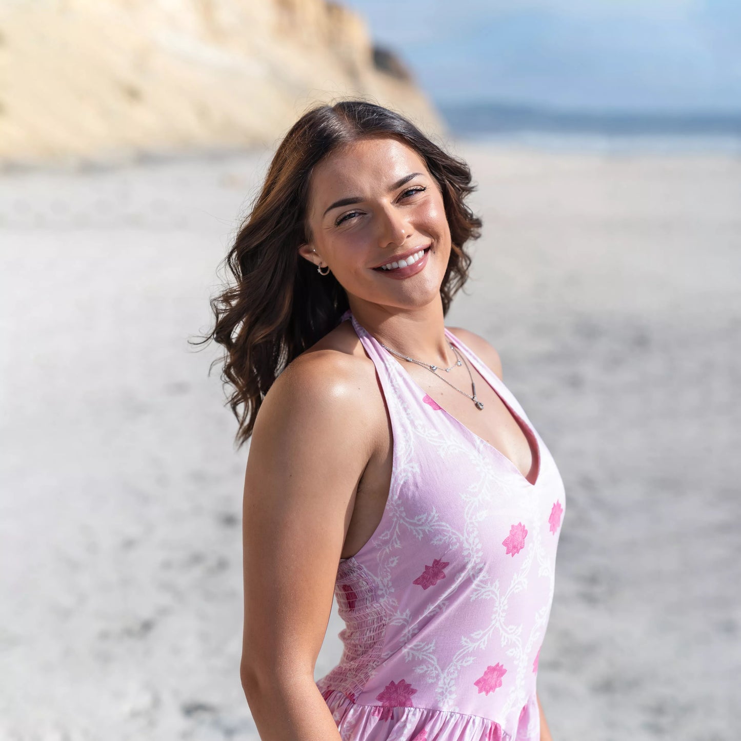 Padmae - Handblocked Halter-Neck Dress