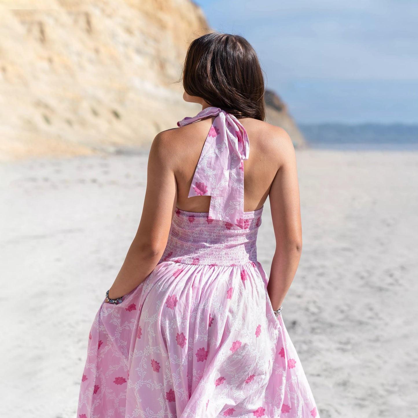 Padmae - Handblocked Halter-Neck Dress