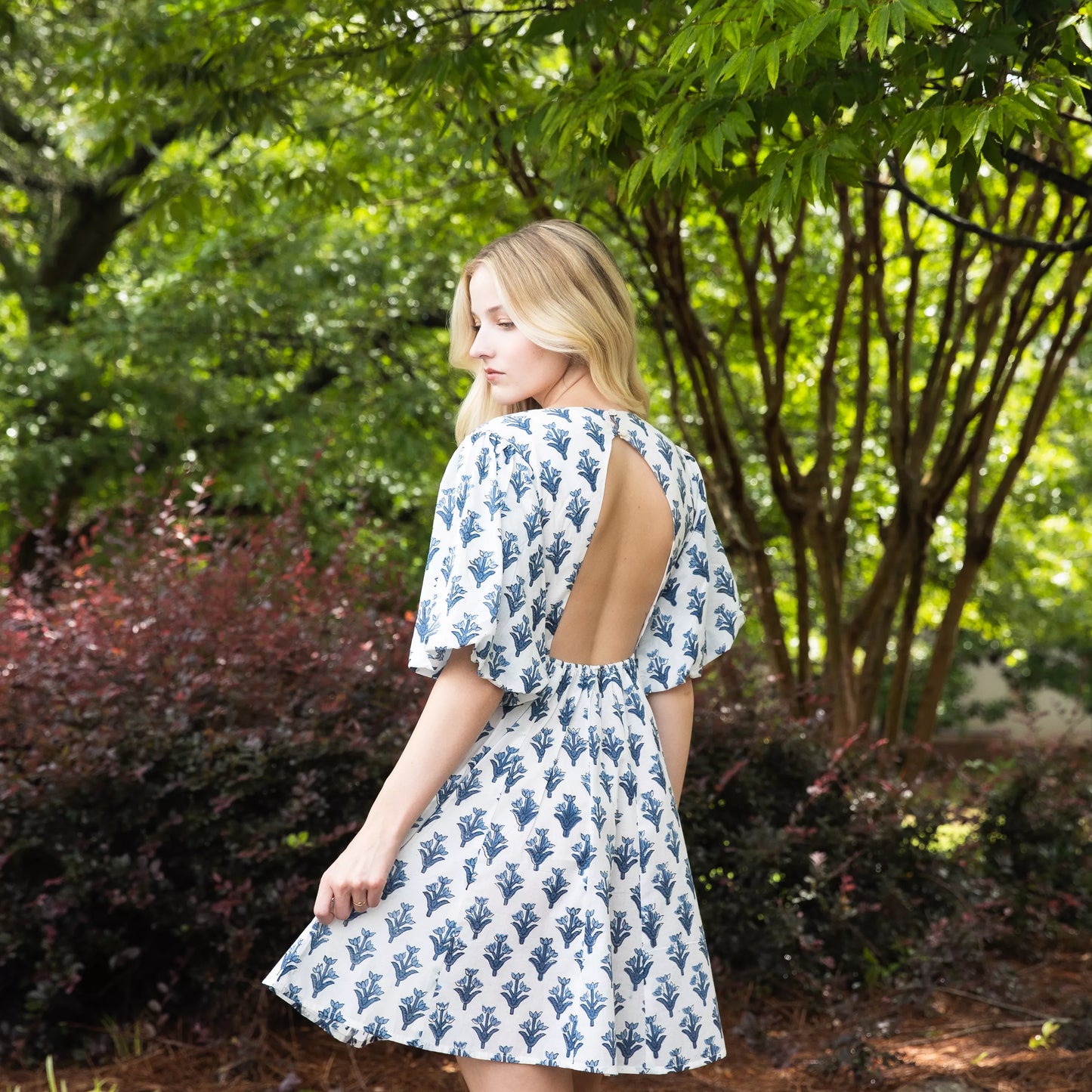 Soreia - Back-Button Fit & Flare Dress