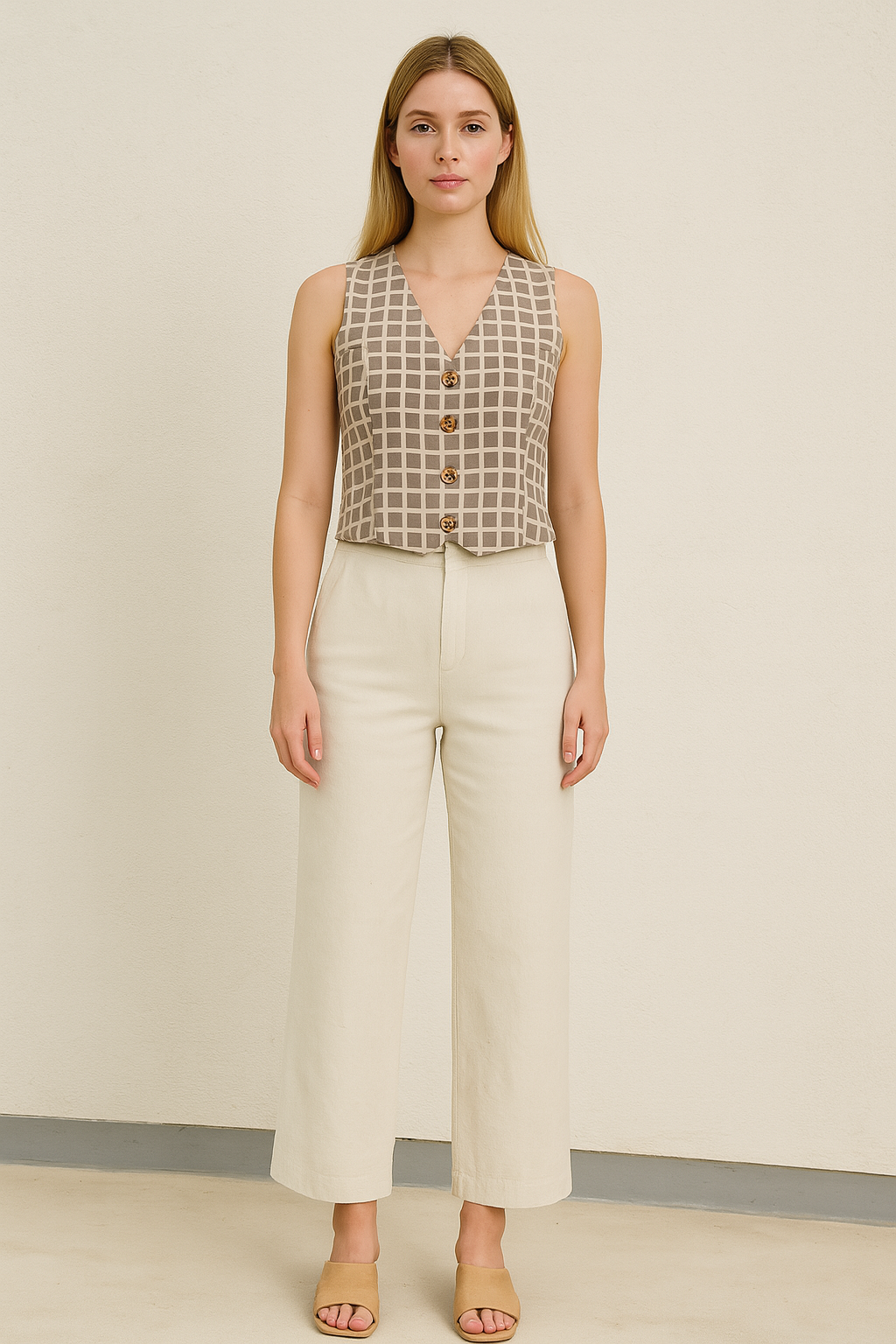 Sage - Breezy Vest Top